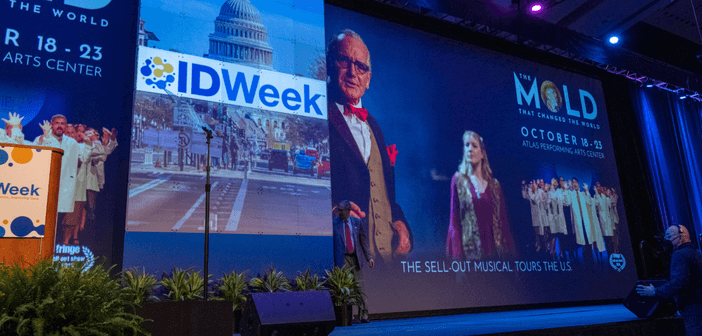 中裕新藥(TaiMed Biologics, 4147)於今(22)日國際感染病年會 IDWeek 2025 中,發表其新型靶向 CD4 免疫細胞抗體藥物複合體(Antibody-Drug Conjugate, ADC)TMB-365-ADC 在 人類免疫缺乏病毒(HIV)治療上的成果。(來源:IDWeek)